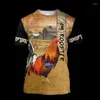 Herr t-skjortor unisex djur tupp 3d tryck rolig t-shirt sommar avslappnad kortärmad topp överdimensionerad andningsskjorta för män
