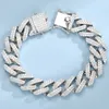 Selling 14mm Cuban Link Bracelet Iced Out Miami Gold Plated Hip Hop Full Moissanite Prong Diamond Bracelet for Men Women