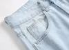 Heren Jeans Mode Rechte Buis Gebroken Knie Jean Cut Fit Broek Heren E Stretch Kleding voor 230721