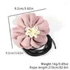 Choker Elegant Pink Big Flower Clavicle Chain Necklace For Women Wed Bridal Sexy Adjustable Rope Mariage Y2K Jewelry Accessories