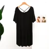 Women's Sleepwear Comfortable Modal Summer Homewear Nightshirt Medium Length Sleep Dress Backless Sexy Lingerie Women Nightgowns