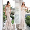 Sexy Mermaid Wedding Dresses Spaghetti Sleeveless Full Lace Bridal Gowns Floor Length Boho Country Beach Wedding Dress Custom250I