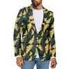 Herrdräkter polynesiska tribal pohnpei totem tatuering tryck eleganta casual män en knapp kostym kappa smal passande långärmad blazers mens