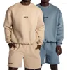 Herrtröjor par kläder streetwear svettdräkt set tom bomullsdräkt gym logotyp fleece hoodie män shorts uppsättningar i jogging slitage