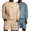 Moletons masculinos Roupas de casal Streetwear Conjunto de moletom de algodão em branco Conjunto de moletom com capuz para academia Logotipo de lã com capuz Masculino Conjuntos de shorts em roupas de jogging