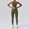 Ensembles actifs en jeu de yoga sans couture en 2 pièces pour femmes costumes de fitness Crop top workout Bra Wear Running Sports Gym Legging Logo personnalisé de haute qualité