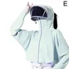 Breite Krempe Hüte Tops Frauen Hoodie Seide Atmungsaktiv Trocken Angeln Laufen Ultradünne Mantel Schnell Bildschirm Outdoor Y4o6