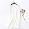 Women's Sleepwear Summer Cotton Gauze Dress Women Solid Sexy Nightgowns Sleeveless Sleep Tops Female Nightie Plus Size Homewear