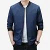 Мужские куртки весенняя осенняя куртка мужская куртка Slim Business Coat Thin Casual Solid Color Top Baseball Backets для мужской одежды 230721