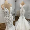 2020 sexig illusion kroppsjärjedag bröllopsklänningar spaghettirem spets Applique Crystal Sheer Plunging V Neck Wedding Gown Vestid242p