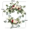 Dekorativa blommor Party Joy 2st Artificial Rose Peony Wedding Arch Fake Plant Bakgrund Vägg Välkommen Gästkortsdekoration