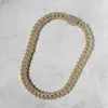2022 Hot Sale Shiny 18K Gold Plated 925 Silver 15mm 아이스 아웃 Moissanite Baguette Cuban Link Chain