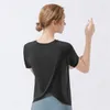 Damen-Poloshirts, Workout-Tops für Damen, kurz geschnitten, mit geteiltem Rücken, sportliches Fitnessstudio, Übungsshirts, lockere Passform