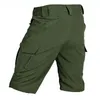 Shorts Masculino Masculino Tático Verão Múltiplos Bolsos Elasticidade Militar Tático Calças na Comprimento do Joelho Ao Ar Livre À Prova D' Água Exército Cargo