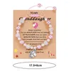 Bracciale da donna regolabile in lunghezza con perline di cartone animato con ciondolo con gioielli in strass scintillanti per ragazza