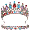 Diadème en cristal multicolore pour femmes filles mariage fête d'anniversaire mariée mariée couronne chapeaux bijoux de cheveux