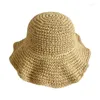 Chapeaux à bord large chapeau paille pliable polyvalent pour les sorties d'été pour femmes Protection solaire et Sunshade coréenne Version de vacances Sandal Beach