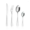 Dinnerware Sets Western Cutlery Set Steak Knife Fork And Spoon Flat Stainless Steel Kitchen Tableware Wedding