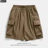 Mäns shorts 2023 Summer Casual Solid Color Full Set Multi Pocket Plus Size M-3XL Harajuku Baggy Street Wear
