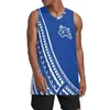 Herren Tanktops Polynesian Tribal Pohnpei Totem Tattoo Prints Mesh Active Athletic Tech Top – Workout Training Activewear Elegant