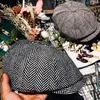 Berets Vintage Wolle Sboy Hüte Männer Retro Straße Peaked Achteckige Unisex Wild Casual Britische Krempe Caps Herbst Winter