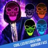 Party Masks Halloween Mask Neon LED Skeleton Glow in the Dark Cosplay Masque Costume Supplies Horror 230721
