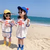 Clothing Sets Korean Summer Children Boys Clothes Set Korean Style Short Sleeve TShirt Shorts Girls Dress Suit Brother And Sister Set 230721