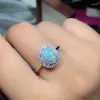 Cluster-Ringe MeiBaPJ 9 Stile 2,5 S Natürlicher Opal-Edelstein Einfach für Frauen Echt 925 Sterling Silber Charm Feiner Hochzeitsschmuck