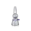 Waxmaid 5.12 pouces Purificateur Mini tuyau d'eau bleu clair percolateur diffusé unique avec 3 trous narguilé bongs en verre dab rig US entrepôt commande au détail livraison gratuite