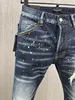 DSQ Phantom Turtle Jeans Men Jeans Jeans Mens Luxury Designer Jeans Skinny Ruped Cool Guy Casal Hole Denim Brand Fat Jean Man Washed Pant 60827