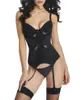 Women's Shapers Elasticity Sexy Overbust Corset And Bustier With Cup Girdle Set Lingerie Women Lace Straps Control Tops