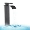 Robinets de cuisine Robinet de salle de bain cascade Noir Bassin supérieur Lavabo Quincaillerie Robinet d'eau