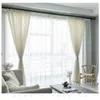 Sheer Curtains Modern Japanese style linen curtain Thicken gauze curtain contracted bedroom wave window balcony gauze shading window screen 230721