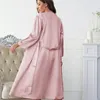 Kvinnors sömnkläder is silkes nattklänning mantel avslappnad bekväm jacka badrock mode lyft shorts pajamas bata novia boda
