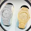 WLISTH Merk Datum Quartz cwp Heren Dames Horloges Volledig Kristal Diamant Lichtgevend Horloge Ovale Wijzerplaat Extra Bling Trendy Unisex Wristwatc3095