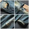 Jeans pour hommes mode Vintage hommes de haute qualité rétro bleu droit patché déchiré crâne broderie Designer Denim pantalon Hombre