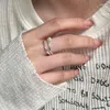 Cluster Rings Real 925 Sterling Silver Irregular Double Layers Pearl Open Ring Simple Hollow Finger Fine Jewelry For Women