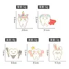 Cute Lovely Cartoon Tooth Brooch Pins for Children Boys Girls Metal Alloy Enamel Kids Tooth Brooches Student Hat Backpack Clothes Lapel Pins Badge Jewelry Gift