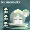 Humidificateur de nuage de pluie, humidificateur mignon, diffuseur d'huile, lumière de nuage, humidificateur de champignon pour chambre et bureau, le bruit de la pluie vous aide à dormir et à vous détendre