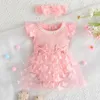 Conjunto de duas peças de vestidos de menina, crianças para meninas, roupa de bebê de verão, 0 a 3 anos, borboleta, vestido princesa, lenço na cabeça