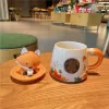 Najnowszy ceramiczny kubek 10.2 uncji Starbucks, Maple Leaf Fox Starbucks Coffee Cup z osłoną, wsparcie spersonalizowane logo