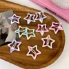 Candy Color Checked Pentagram BB Clip Metal Geometric Barrettes for Women Girls Sweet Bangs Side Clip Hairpin Hair Accessories