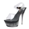 Sandaler Steel Tube Dancing High Heel Shoes Female Night Club Trendy Jelly Stilettos Womens Plussize
