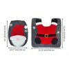 Cubiertas de asiento de inodoro, cubierta de tema navideño, alfombrilla de lujo, almohadilla de baño, cojín, tapa con patrón de Papá Noel para accesorios