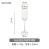 Vinglas med Wshyufei Gold Edge Glass Tall Transparent Champagne Whisky Holiday Gift Family Restaurant Bar Supplies