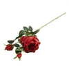 Fleurs décoratives fausse fleur en soie apparence réaliste esthétique Arrangement de couleurs vives jolie fausse tige de Rose fournitures de vacances