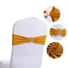 Telai 50/100pcs Nodo elastico per sedia Paese Decorazione di nozze Fibbia Telai Copertura posteriore Mariage el Home Seat Elegante nastro moderno 230721