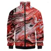 Heren Jassen Zwart Wit Gradiënt Verf Harajuku Rits Jas Voor Mannen Jongens Streetwear Militaire Camouflage Honkbal Grote Maat Custom