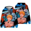 Moletons masculinos Chainsaw Man Pochita 3D Print Sweatshirts Manga Cartoon Graphic Streetwear Manga Longa Gótico Pulôveres Masculinos