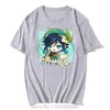 Men's T Shirts Venti Shirt Women Aesthetic Loose Genshin Impact Graphic Tees Summer O-Neck Cotton Casual Barbatos Merch Print Tops